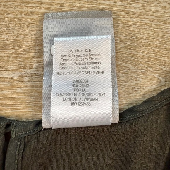 Dolan Left Coast‎ Smocked Trapeze Tank Dress Size Small Flowy Relaxed Chic Green - Picture 9 of 10